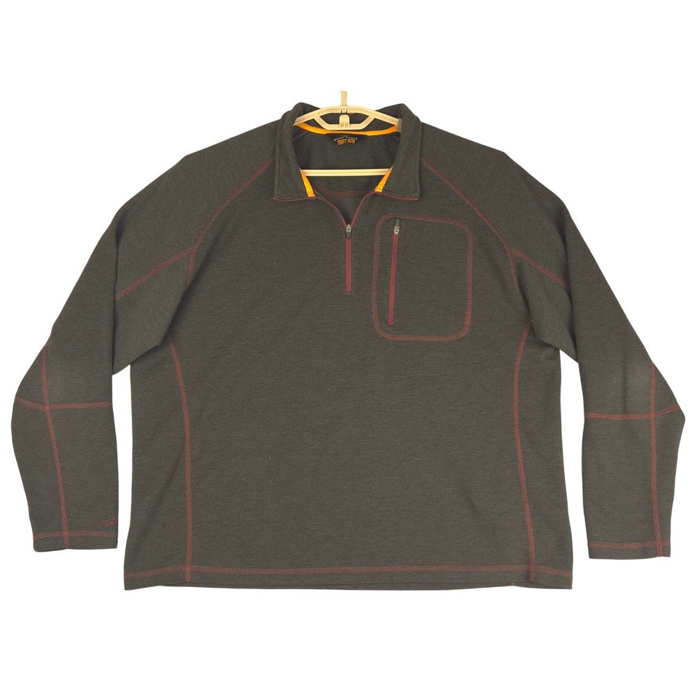 Orvis Trout Bum Mens XL Gray Wool Blend Quarter Zip Pullover OR-2C2S